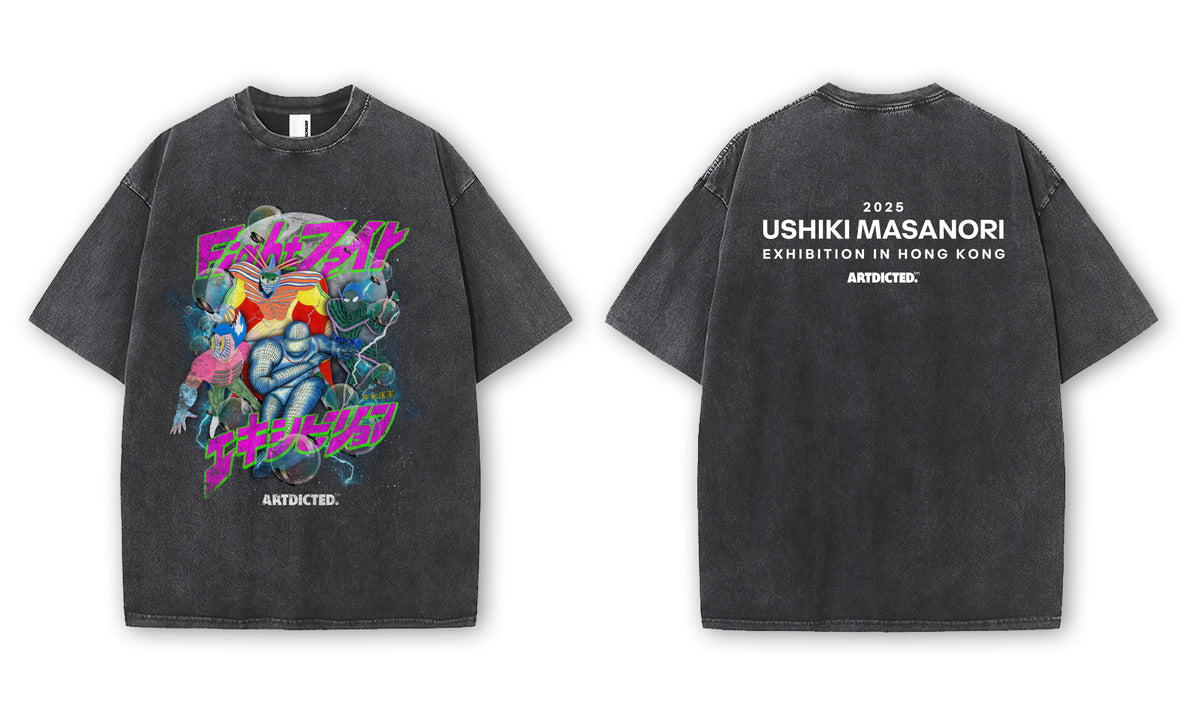 Ushiki Masanori "FIGHT" exhibition limited edition graphics tee - Group Hero B